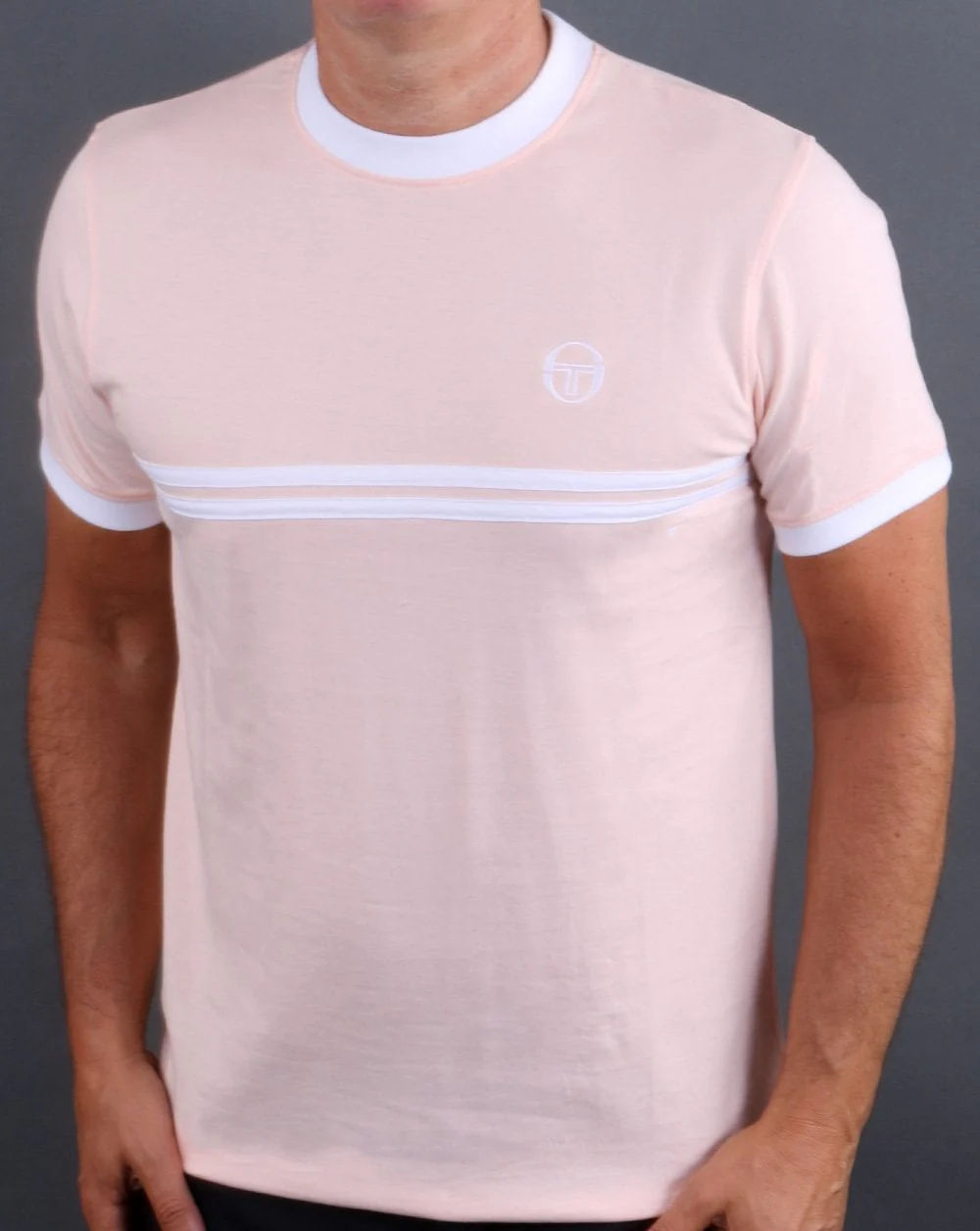Sergio Tacchini Supermac T Shirt Blush Pink/White