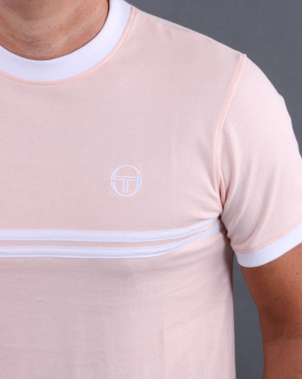 Sergio Tacchini Supermac T Shirt Blush Pink/White - Image 2