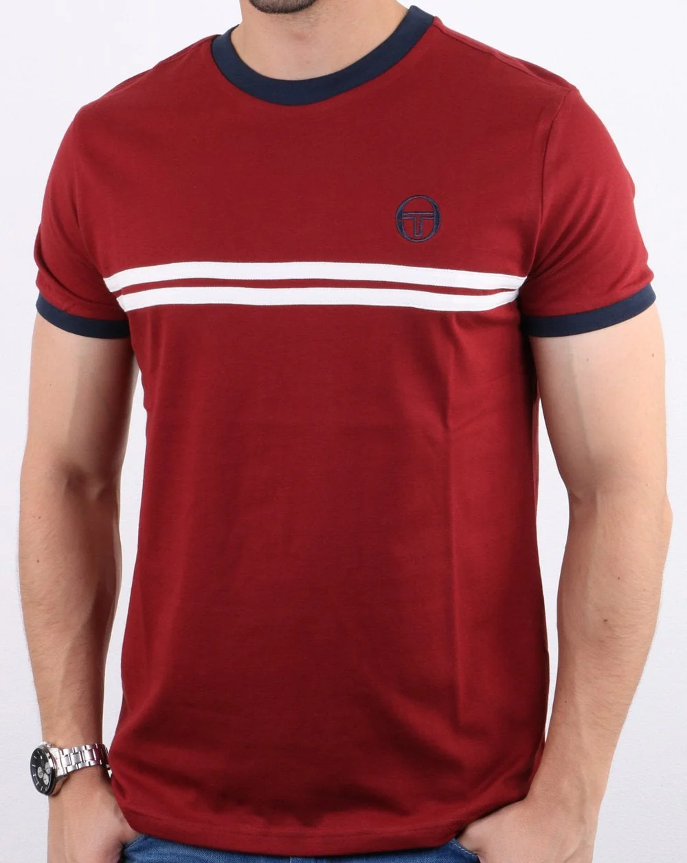 Sergio Tacchini Supermac T-shirt Burgundy Red/navy