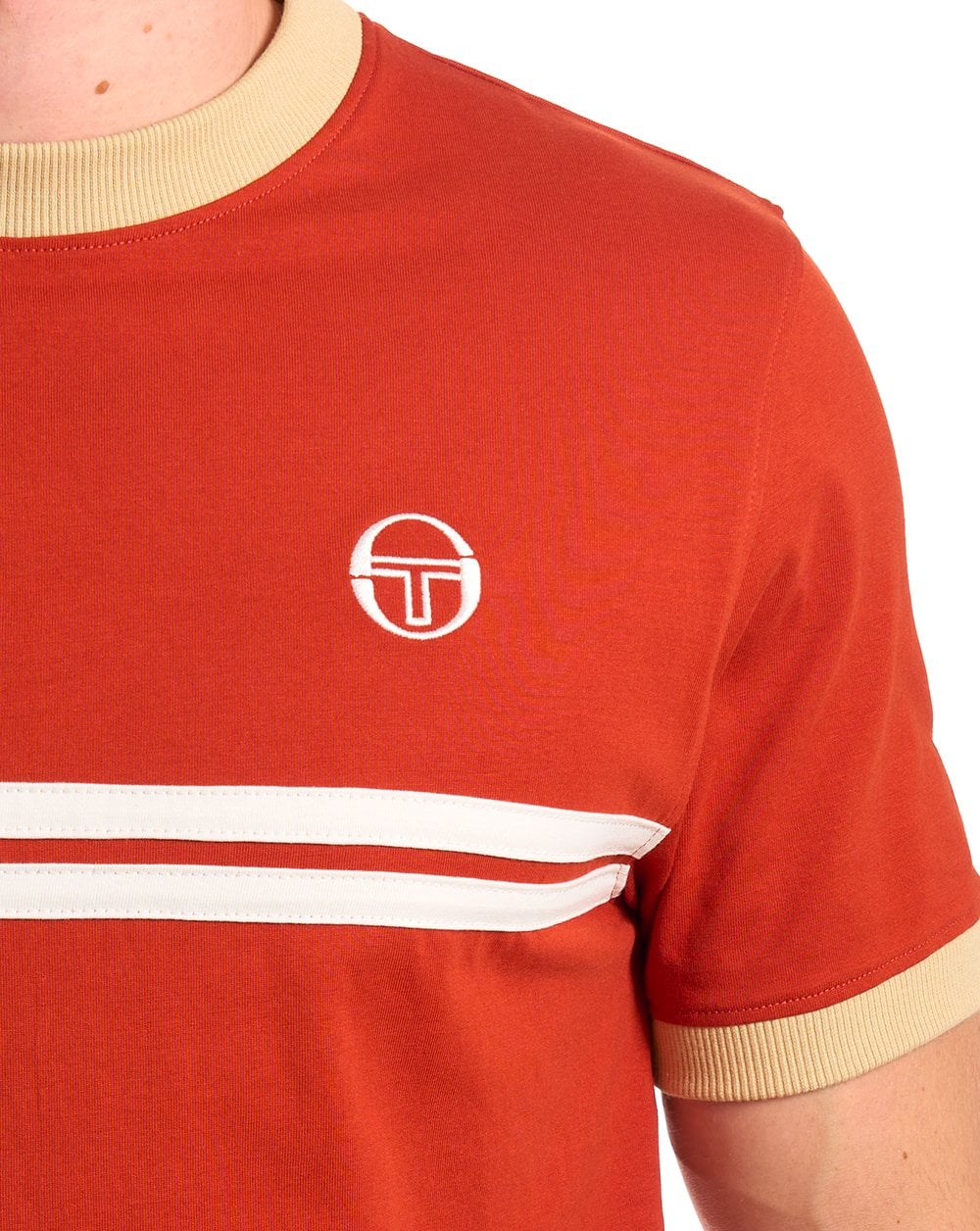Sergio Tacchini Supermac T Shirt Burnt Orange / Sand - Image 3