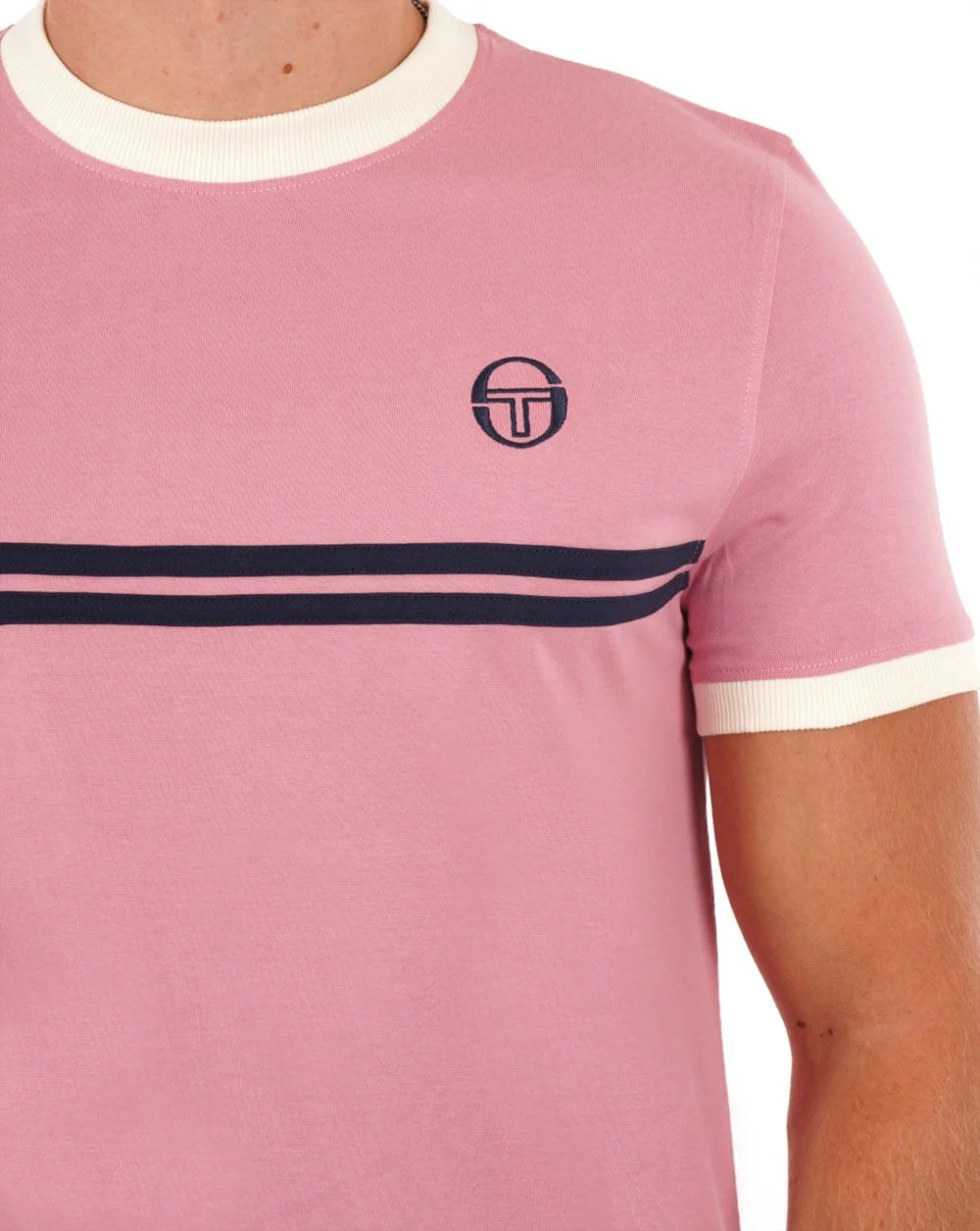 Sergio Tacchini Supermac T Shirt Pink/Gardenia - Image 2