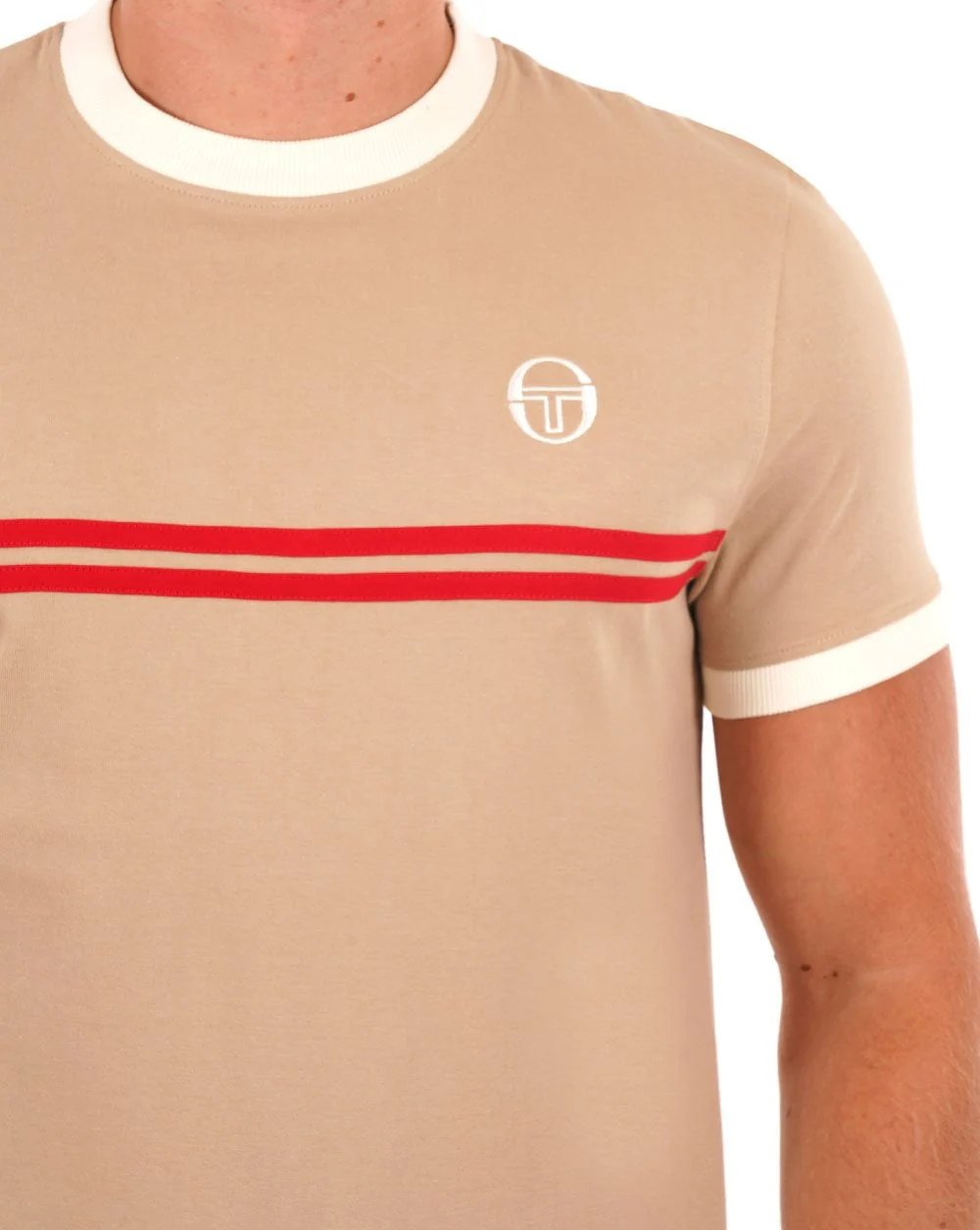 Sergio Tacchini Supermac T Shirt Stone/Gardenia - Image 2