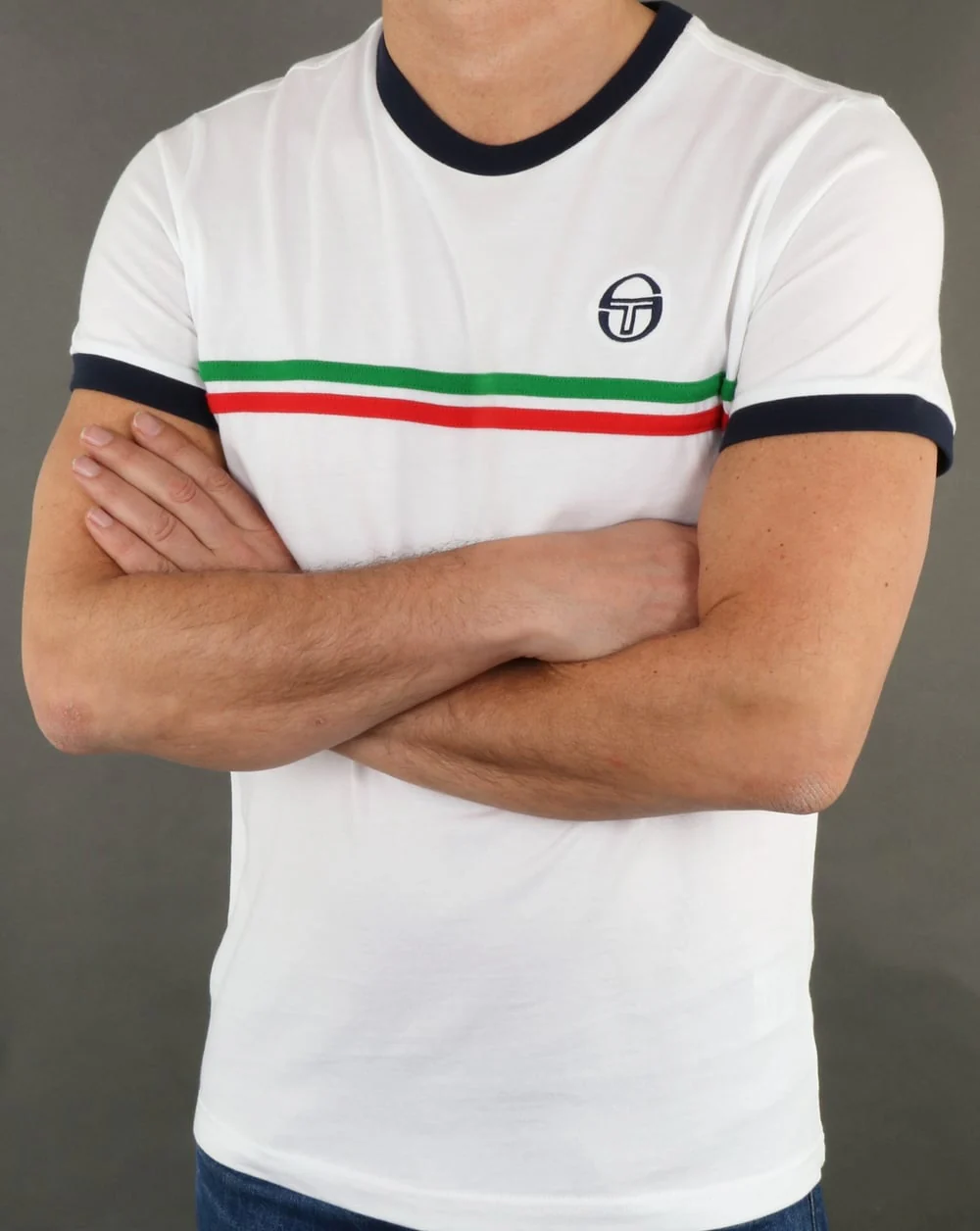 Sergio Tacchini Supermac T-shirt White/Green/Red - Image 3
