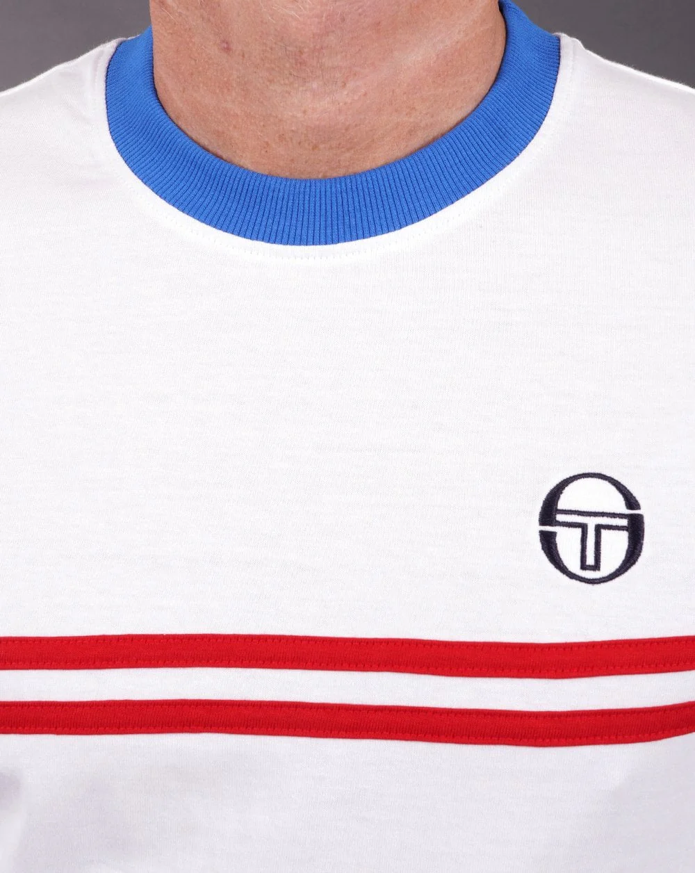 Sergio Tacchini Supermac T Shirt White/Red - Image 2