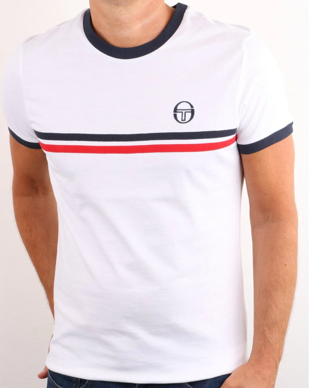 Sergio Tacchini Supermac T-shirt White/red/navy - Image 2