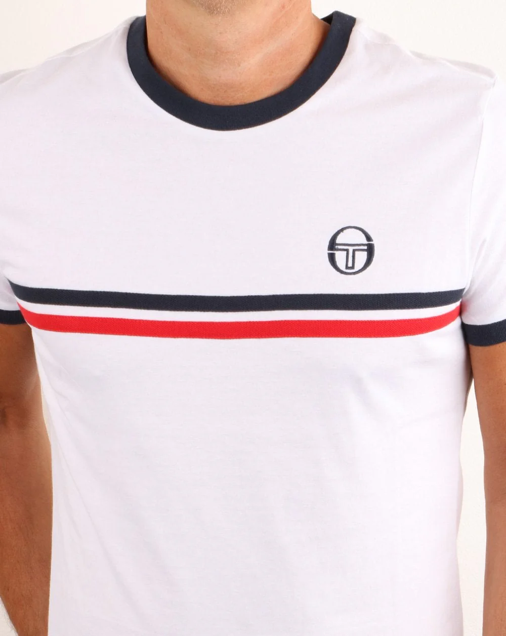 Sergio Tacchini Supermac T-shirt White/red/navy - Image 3