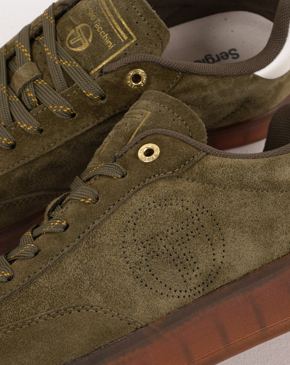 Sergio Tacchini Taormina Suede Trainers Khaki - Image 3