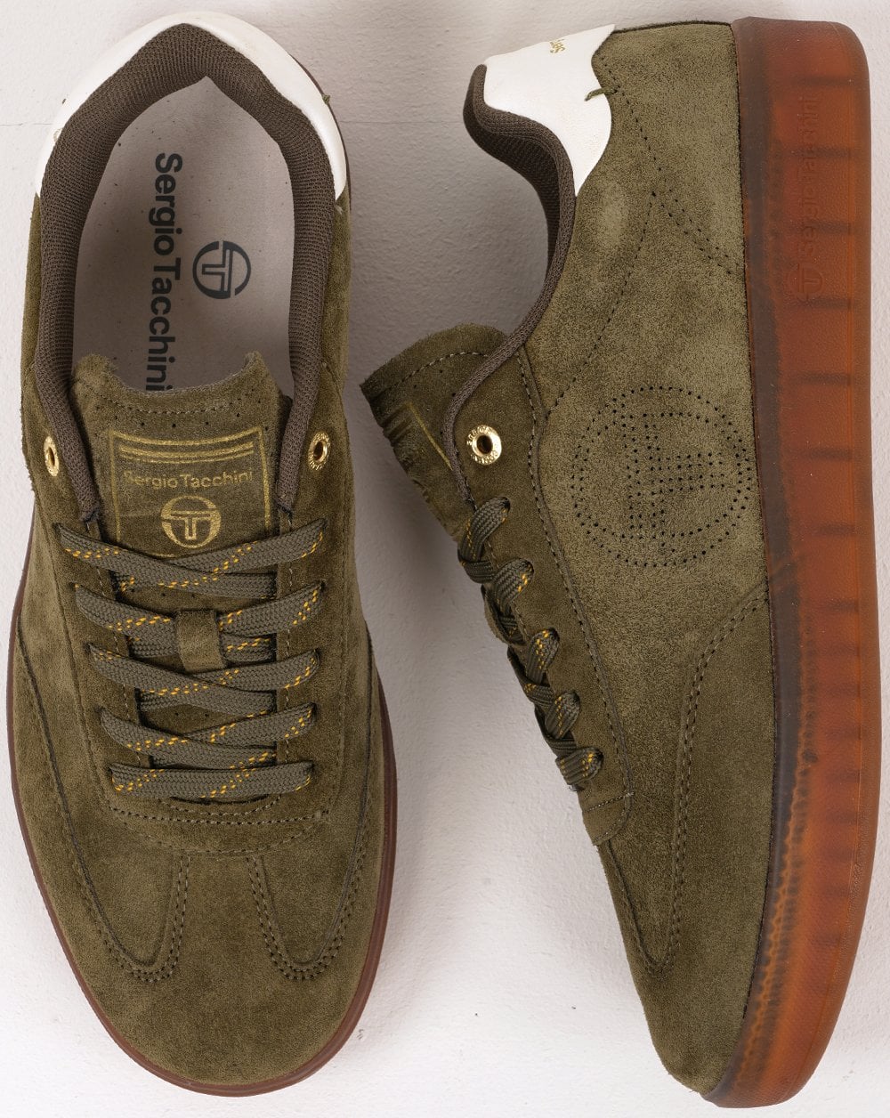Sergio Tacchini Taormina Suede Trainers Khaki - Image 4