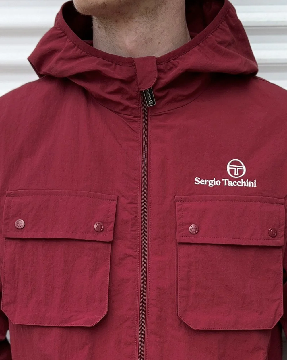 Sergio Tacchini Terrace Pocket Jacket Burgundy - Image 3