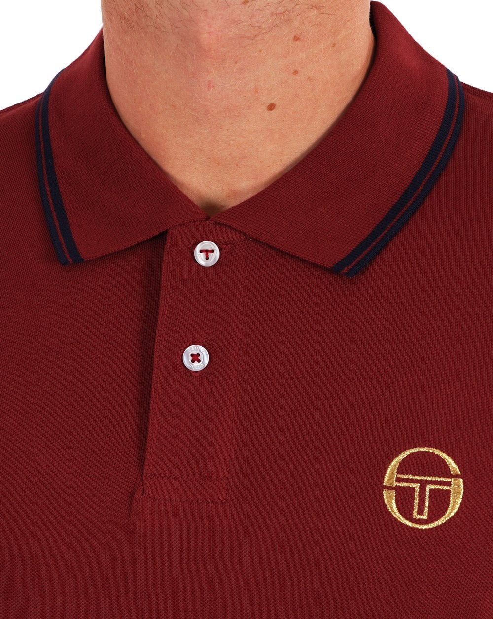 Sergio Tacchini Tipped Polo Shirt Deep Red - Image 2