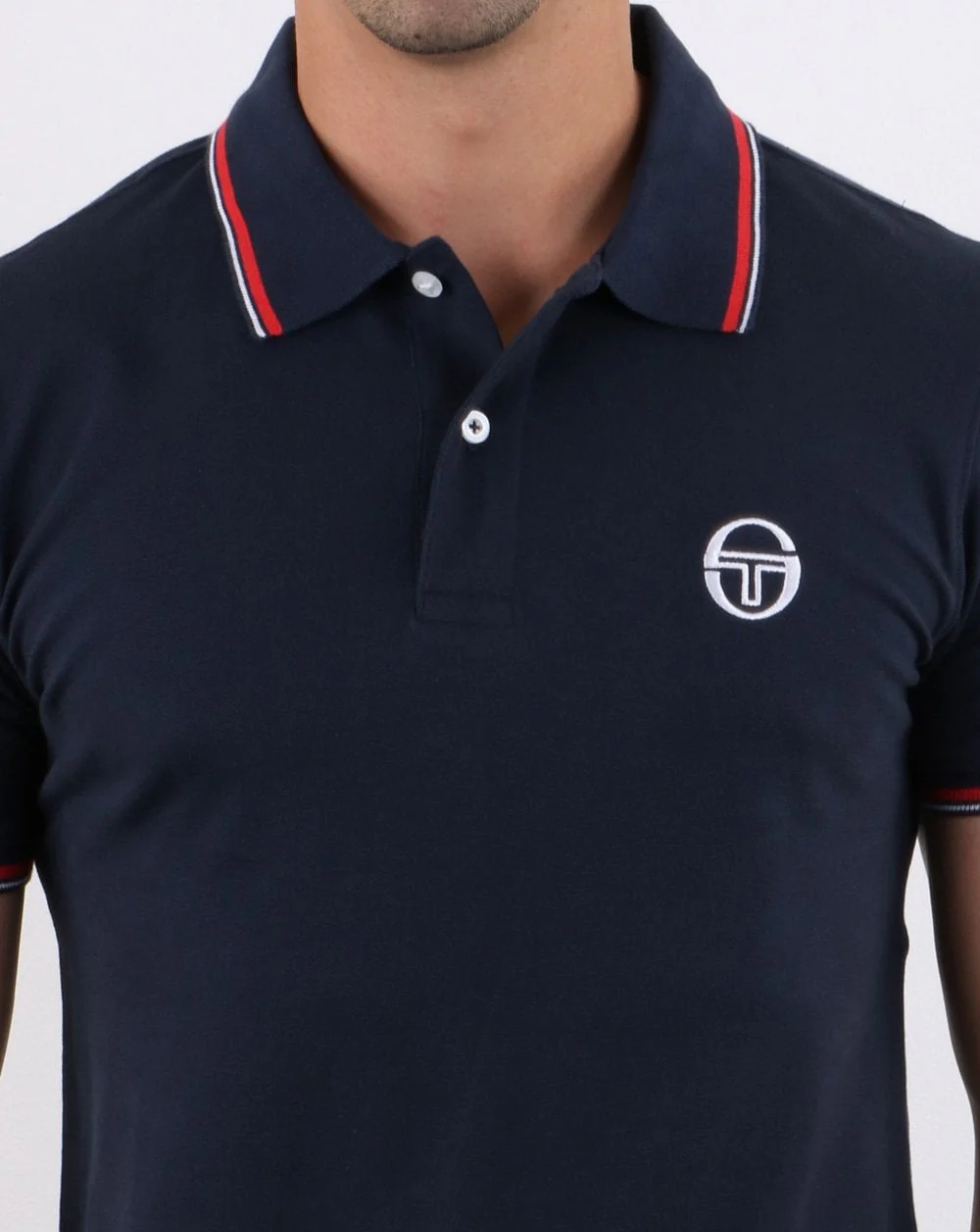 Sergio Tacchini Tipped Polo Shirt Navy/white - Image 2