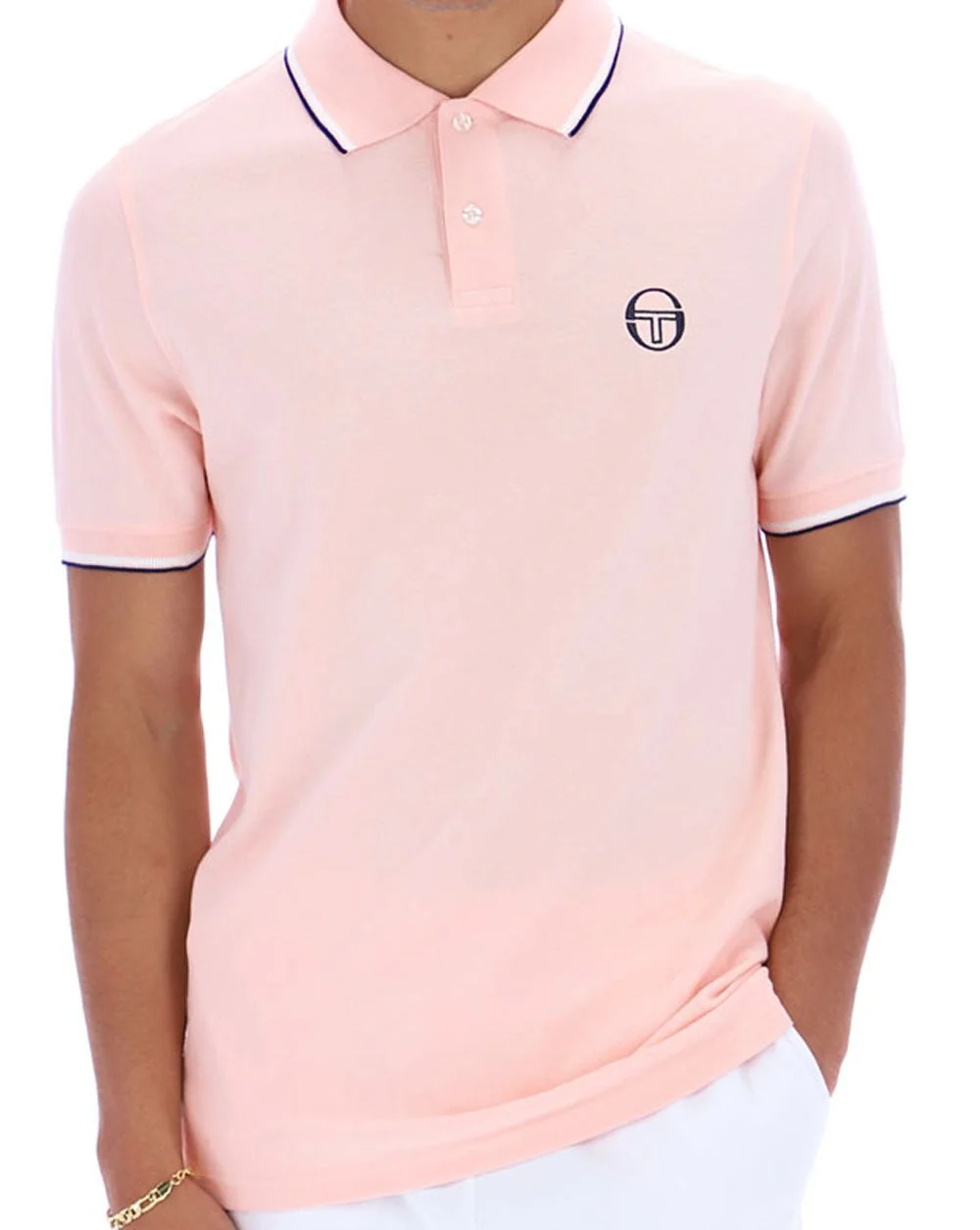 Sergio Tacchini Tipped Polo Shirt Pink/White