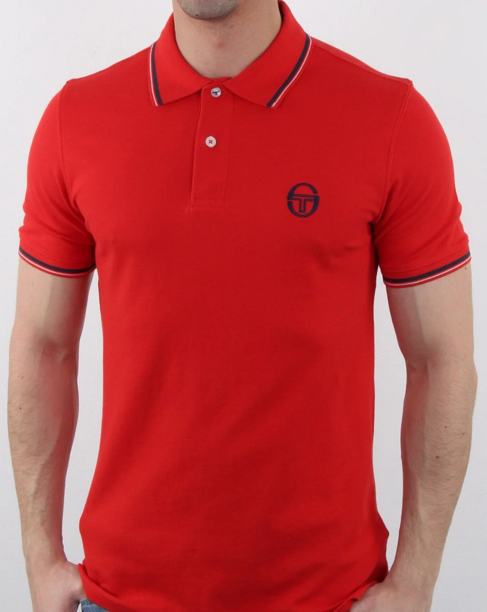 Sergio Tacchini Tipped Polo Shirt Vintage Red/White
