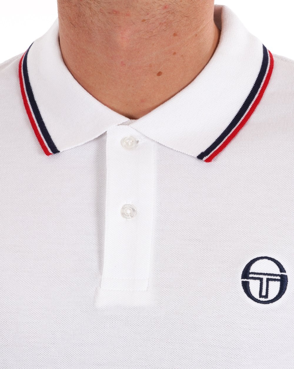 Sergio Tacchini Tipped Polo Shirt White - Image 3