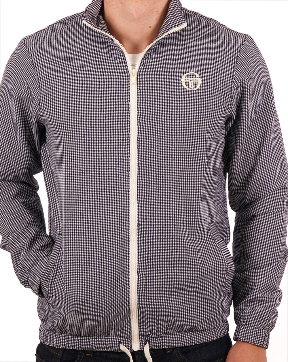Sergio Tacchini Track Jacket Navy Gingham - Image 2