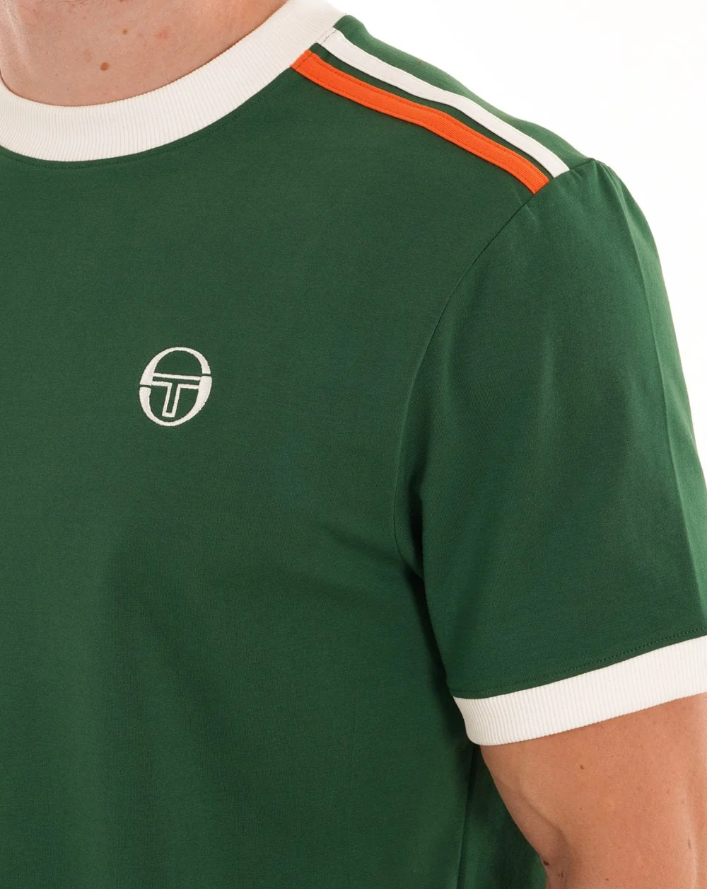 Sergio Tacchini Triste T Shirt Green/Gardenia - Image 3