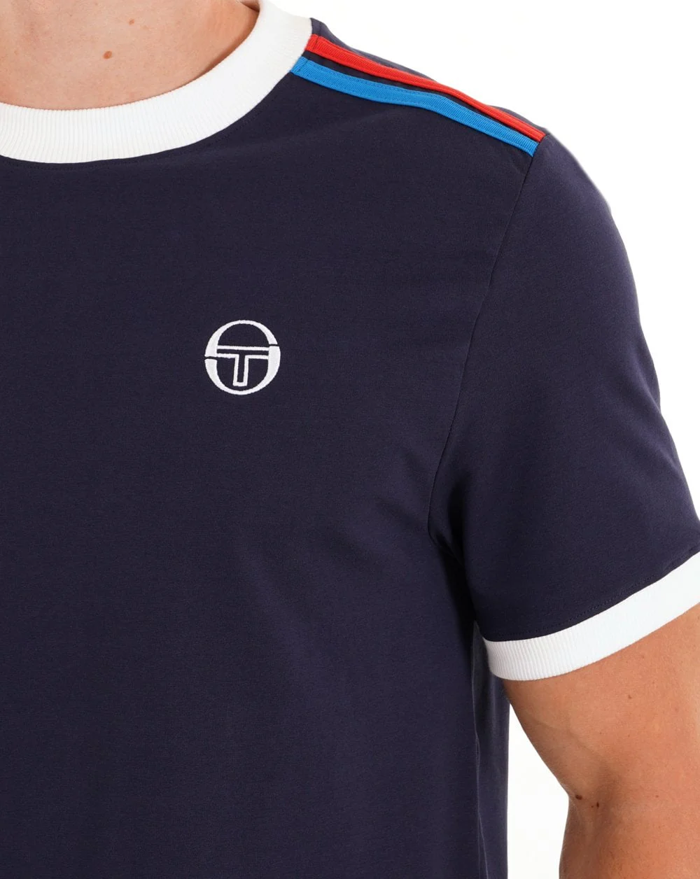 Sergio Tacchini Triste T Shirt Navy Blue/White - Image 3