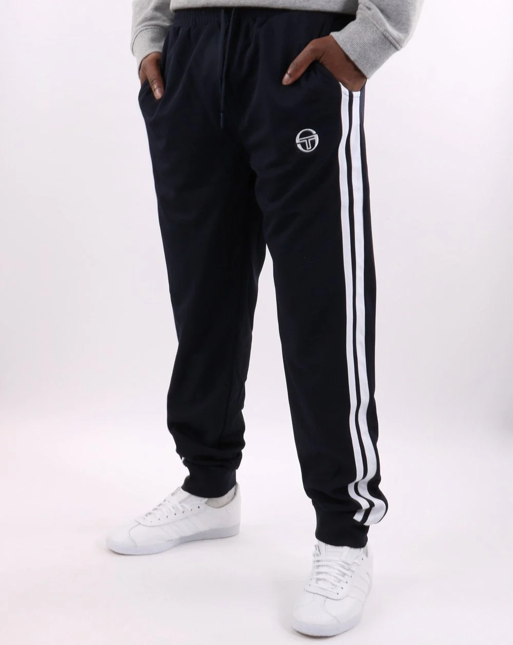 Sergio Tacchini Twin Stripe Track Pants Navy/White