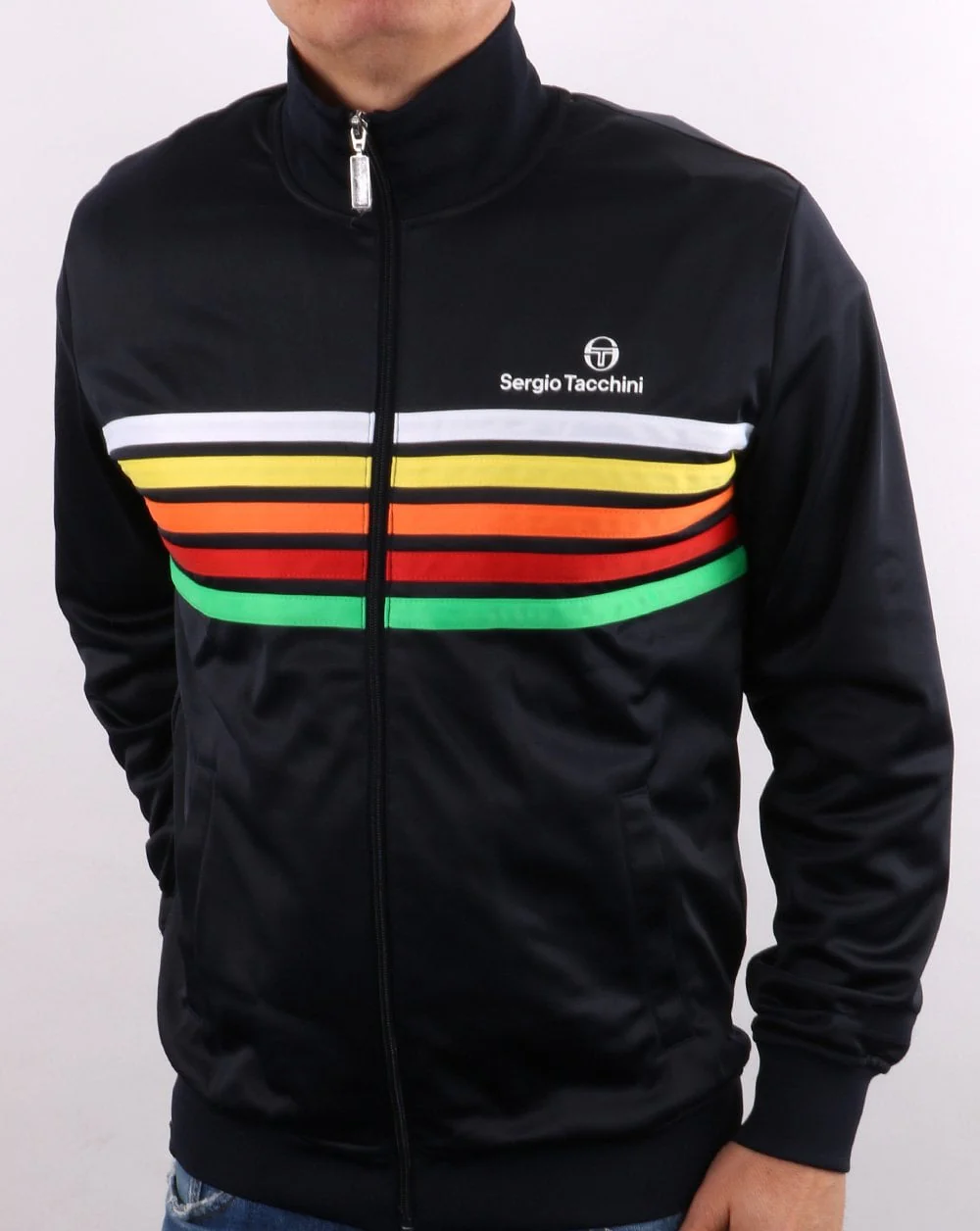 Sergio Tacchini Varena 5 stripe Track Top Navy - Image 3