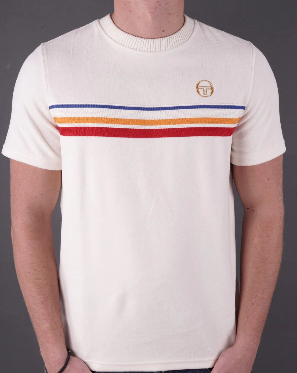 Sergio Tacchini Velour T Shirt Gardenia