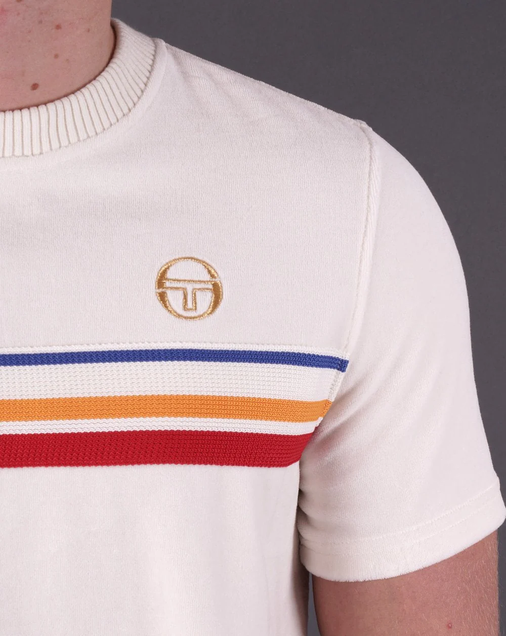 Sergio Tacchini Velour T Shirt Gardenia - Image 2