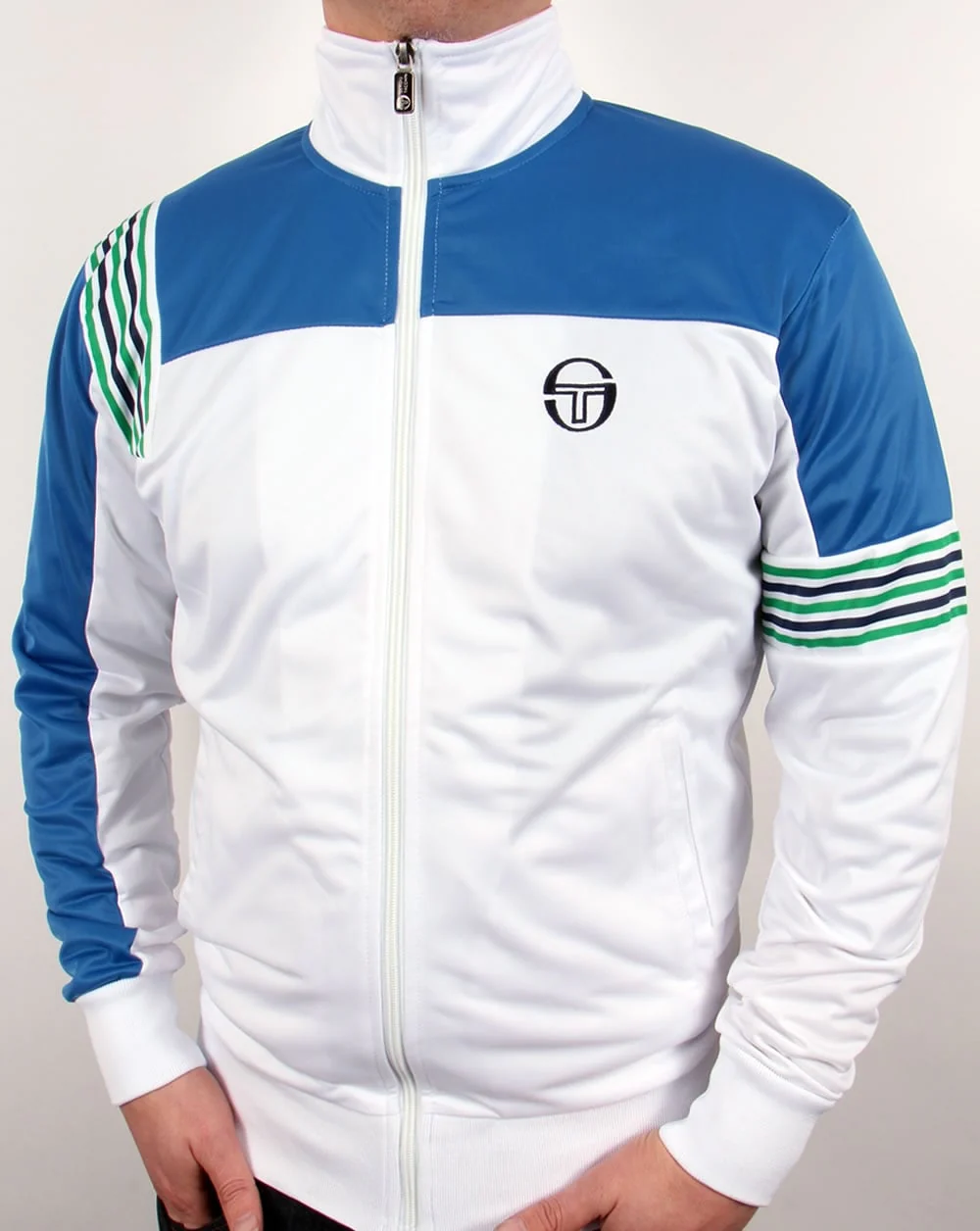 Sergio Tacchini Wilander Track Top White/royal Blue