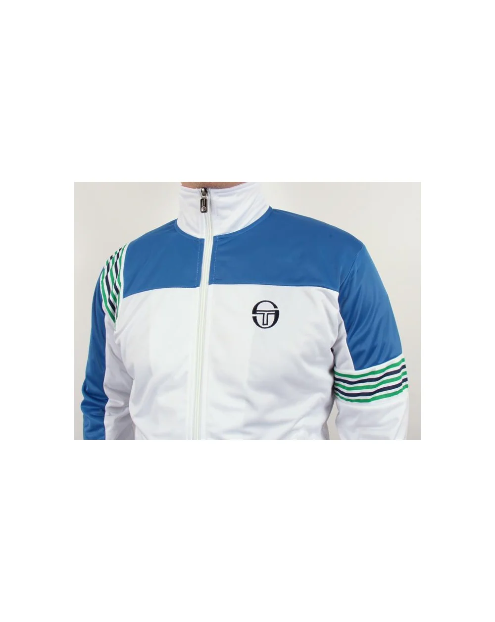 Sergio Tacchini Wilander Track Top White/royal Blue - Image 2