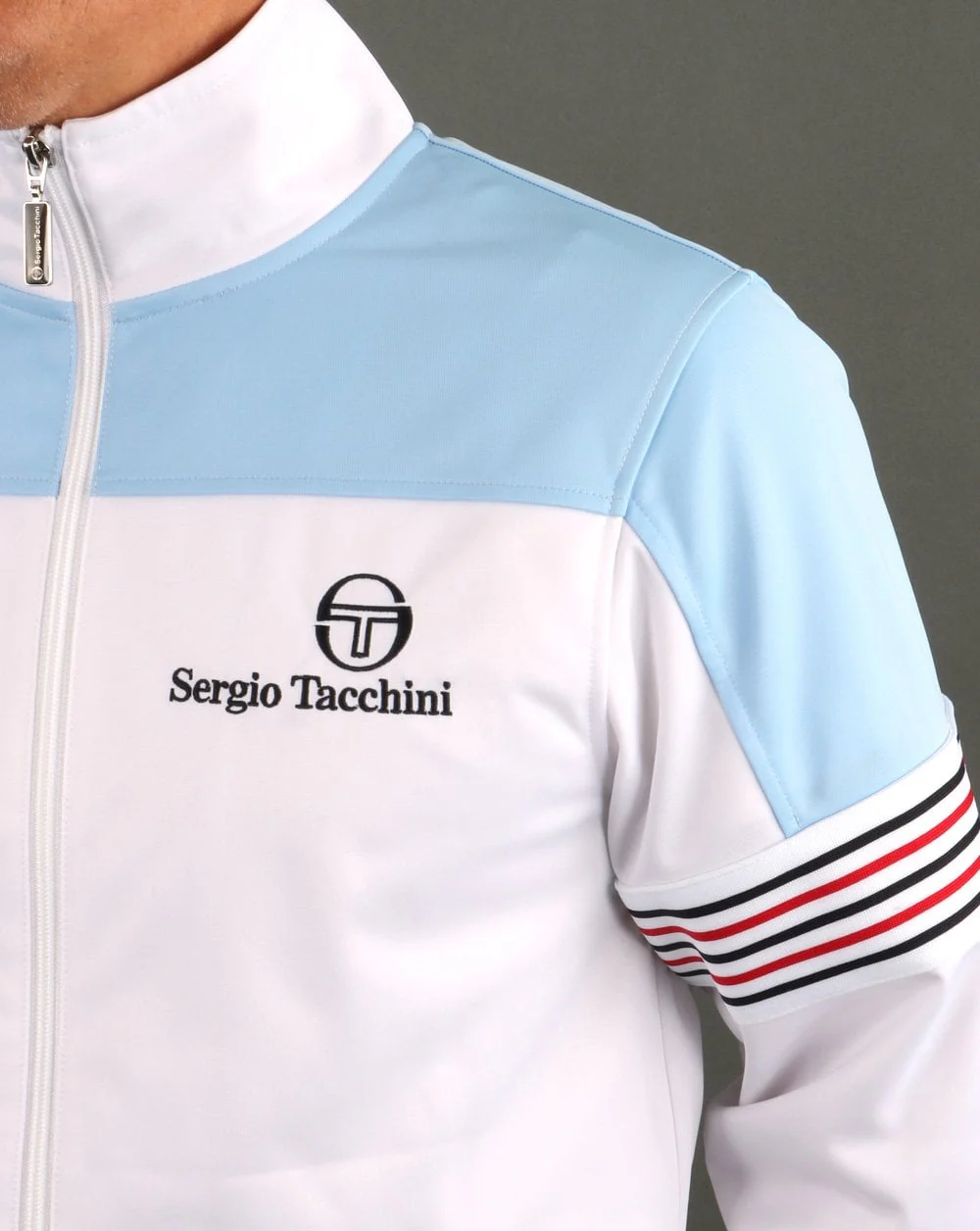 Sergio Tacchini Wilander Track Top White Sky - Image 2