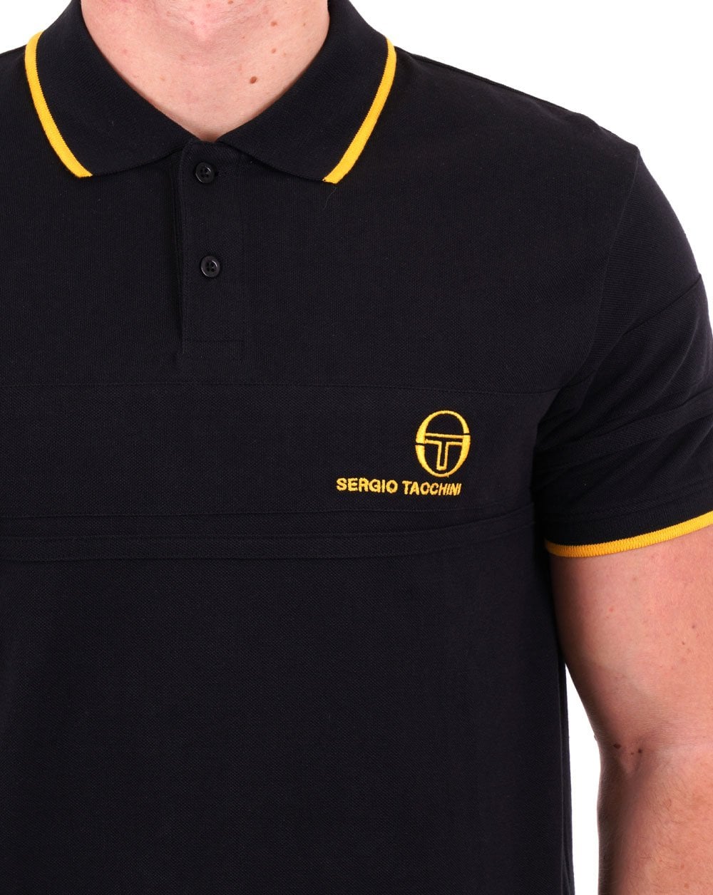 Sergio Tacchini YL Polo Shirt Black/Gold - Image 2