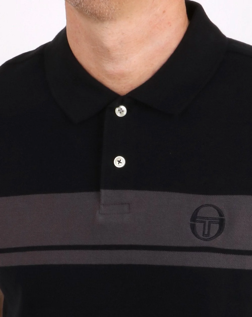 Sergio Tacchini Young Line Polo Shirt Black/grey - Image 2