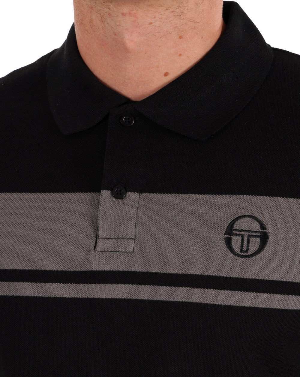 Sergio Tacchini Young Line Polo Shirt Black - Grey - Image 2