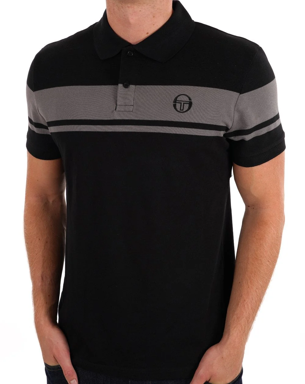 Sergio Tacchini Young Line Polo Shirt Black - Grey - Image 3