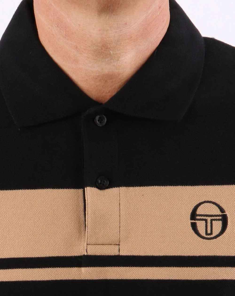 Sergio Tacchini Young Line Polo Shirt Black/Tan - Image 4