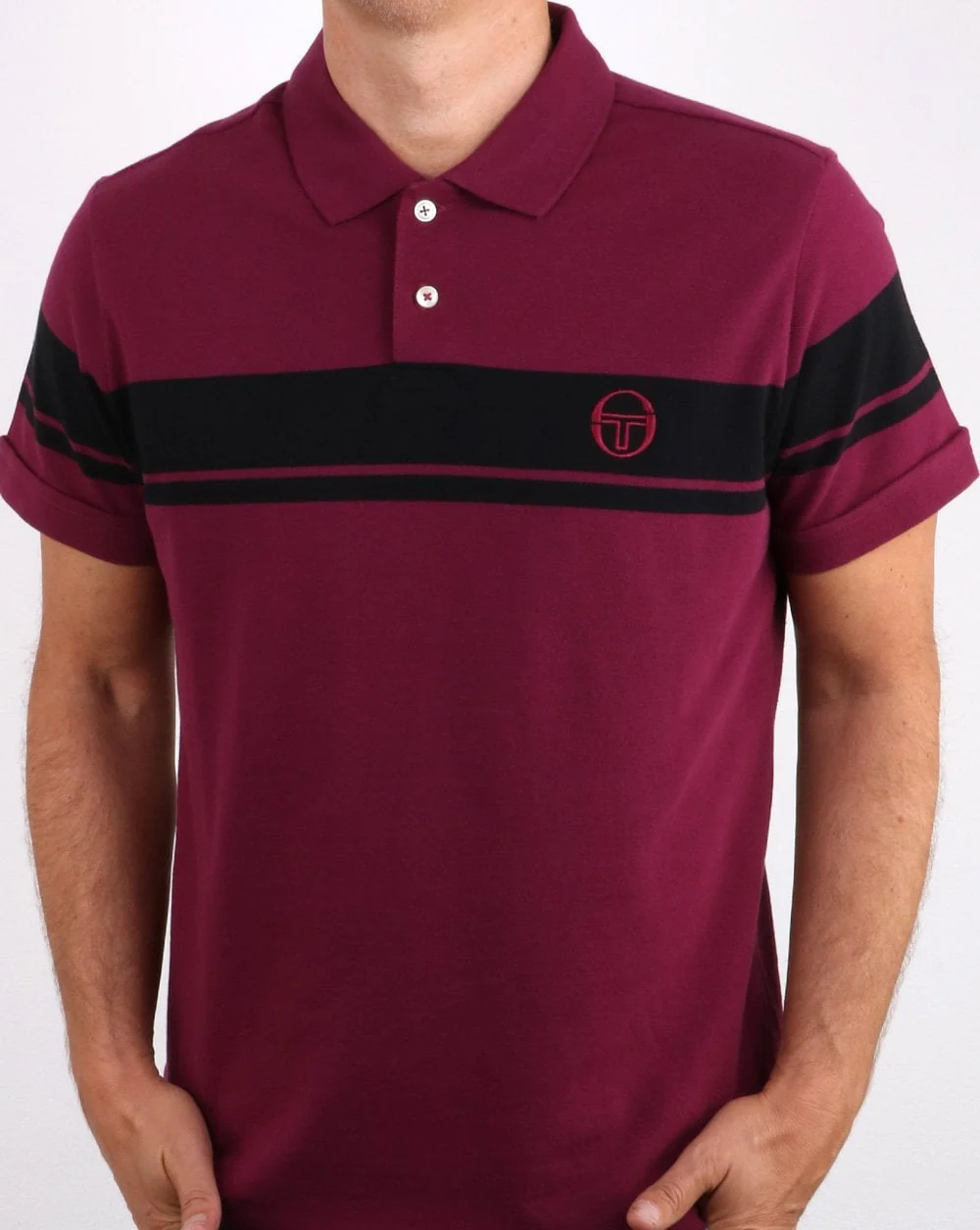 Sergio Tacchini Young Line Polo Shirt Dark Purple/Black