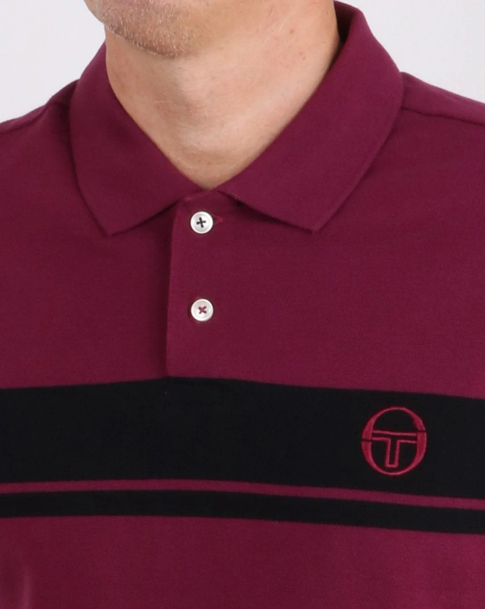 Sergio Tacchini Young Line Polo Shirt Dark Purple/Black - Image 2