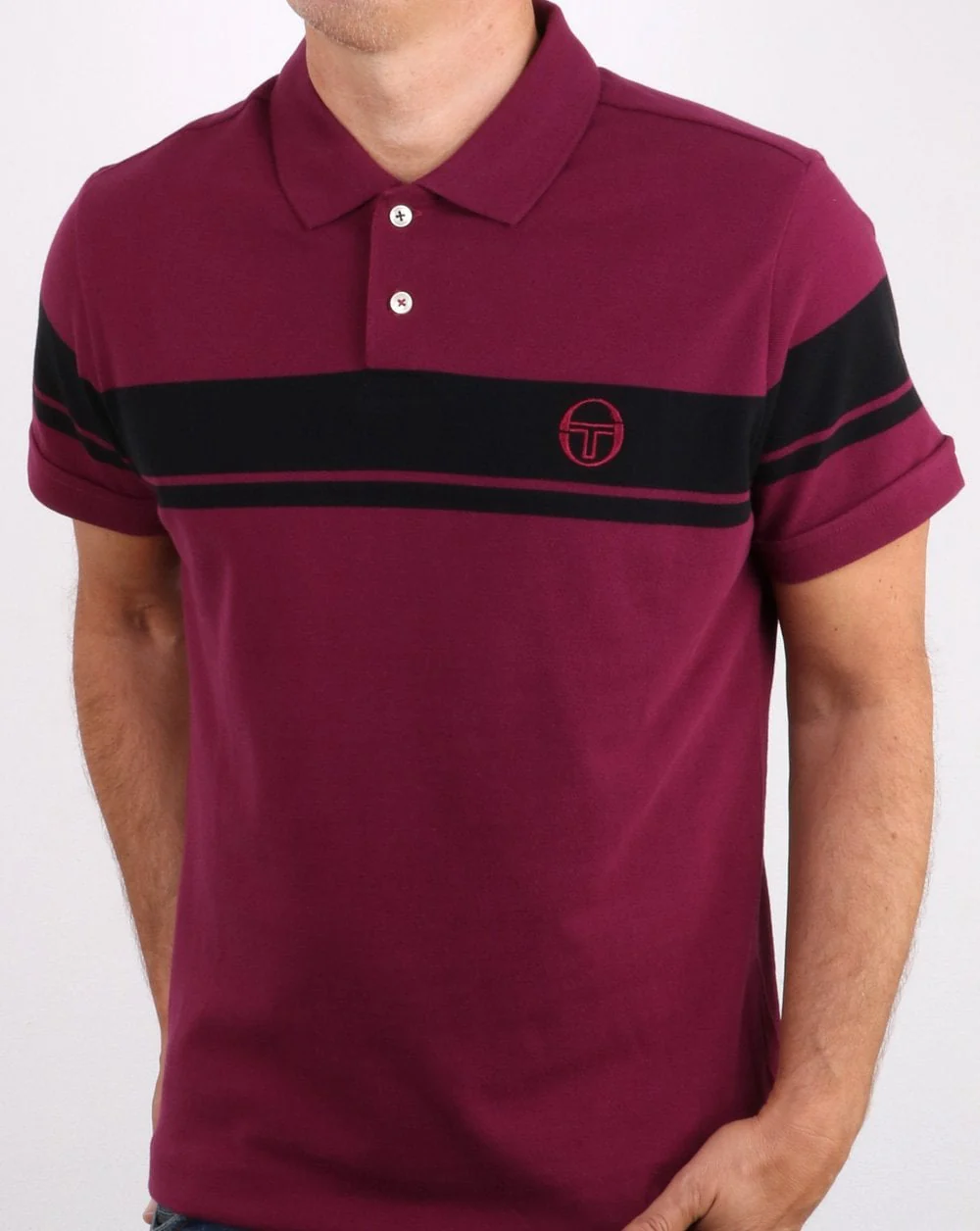 Sergio Tacchini Young Line Polo Shirt Dark Purple/Black - Image 3