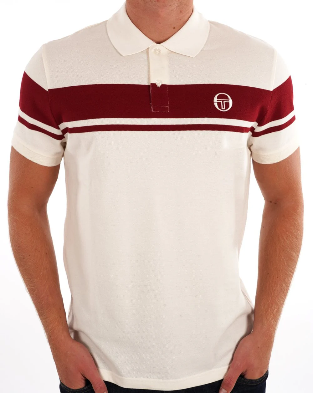 Sergio Tacchini Young Line Polo Shirt Gardenia Deep Red - Image 3
