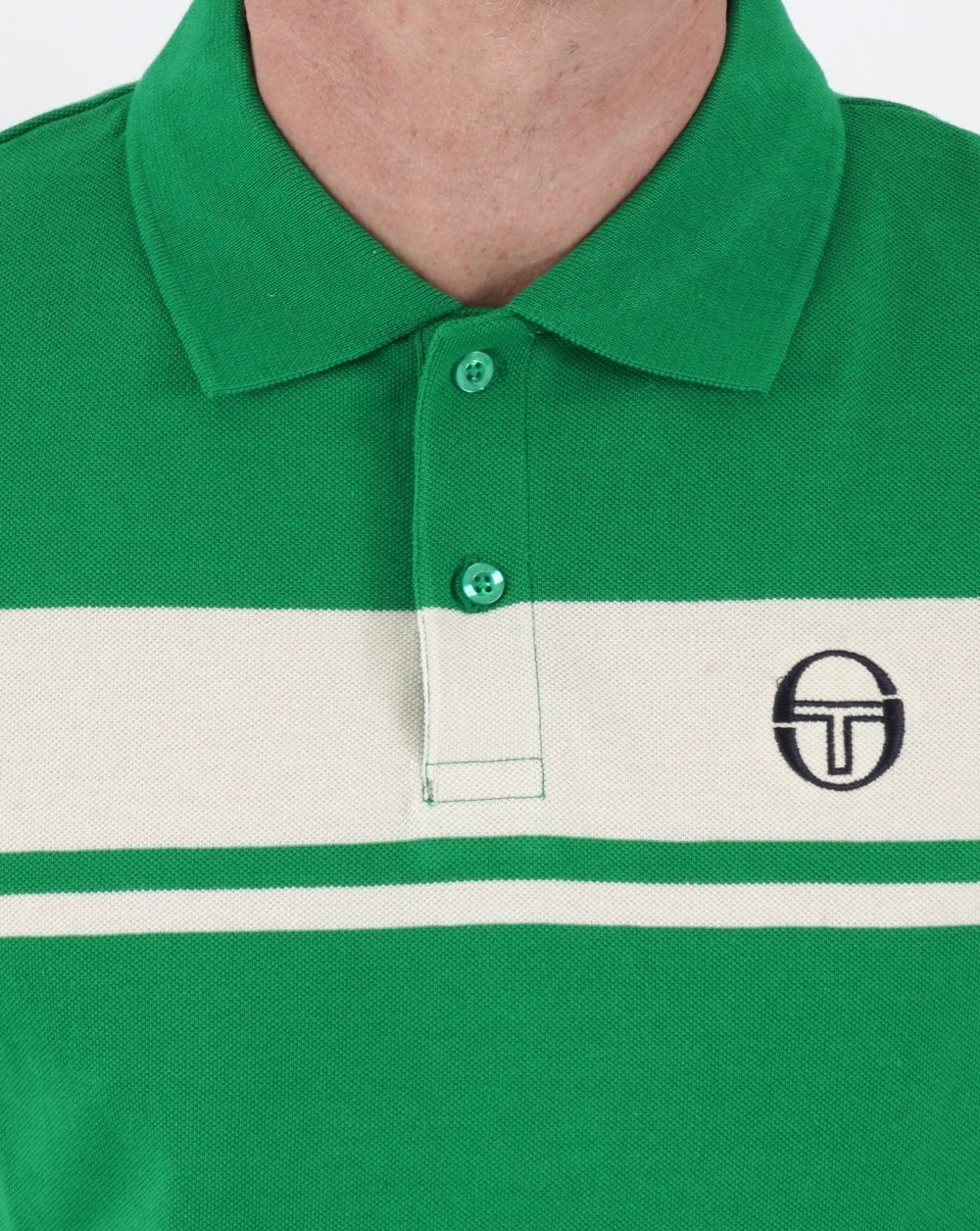 Sergio Tacchini Young Line Polo Shirt Green/Gardenia - Image 2