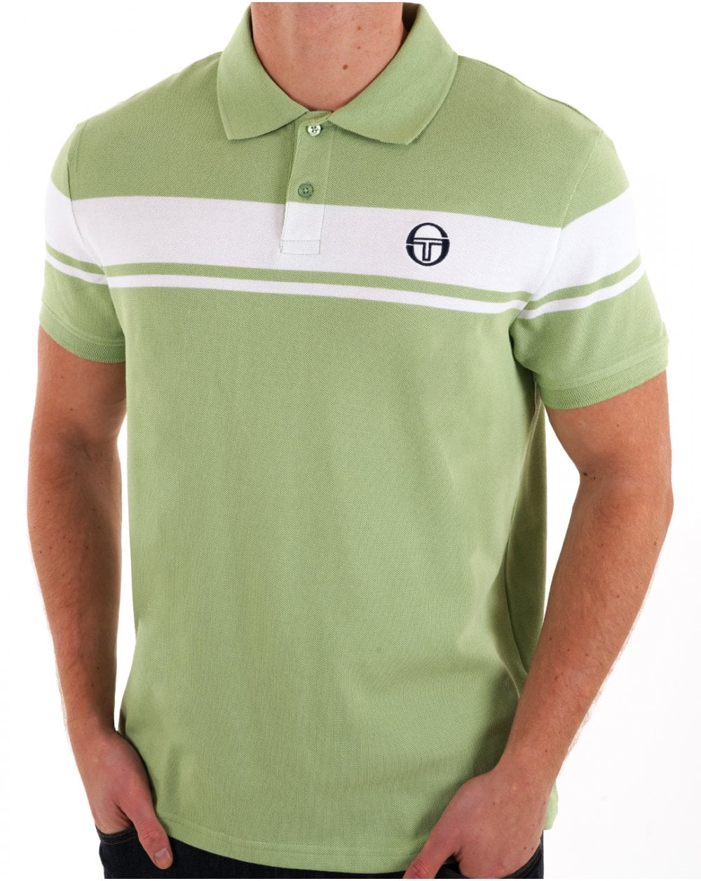Sergio Tacchini Young Line Polo Shirt Green/White - Image 2