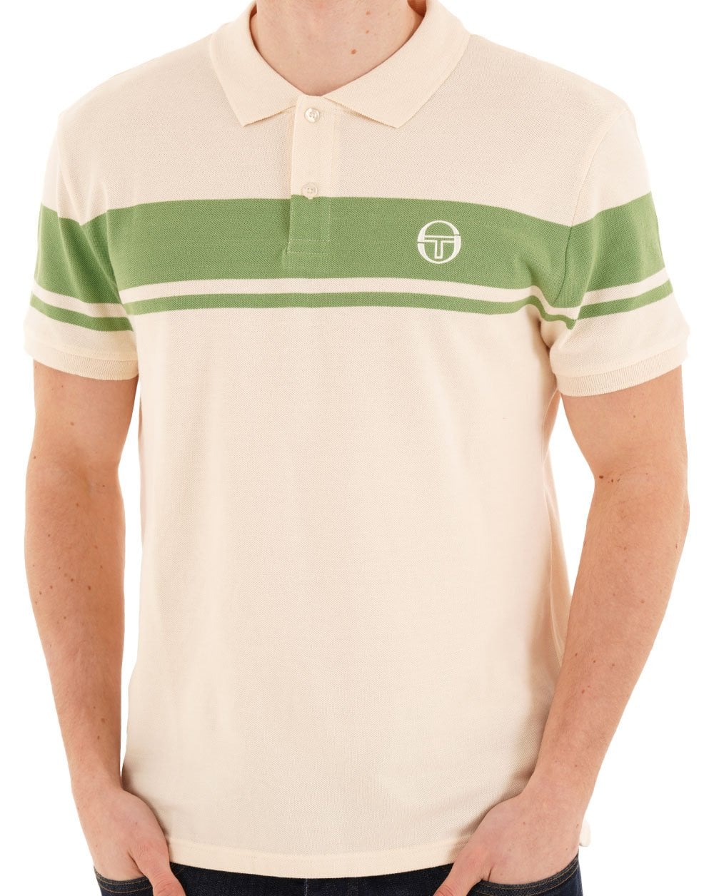 Sergio Tacchini Young Line Polo Shirt Ivory / Green