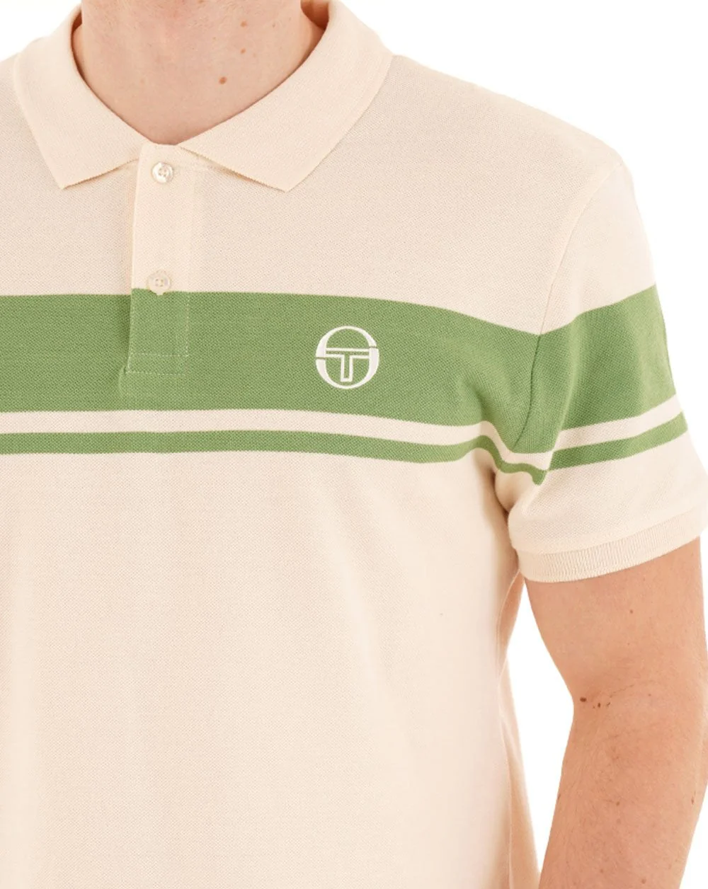 Sergio Tacchini Young Line Polo Shirt Ivory / Green - Image 2