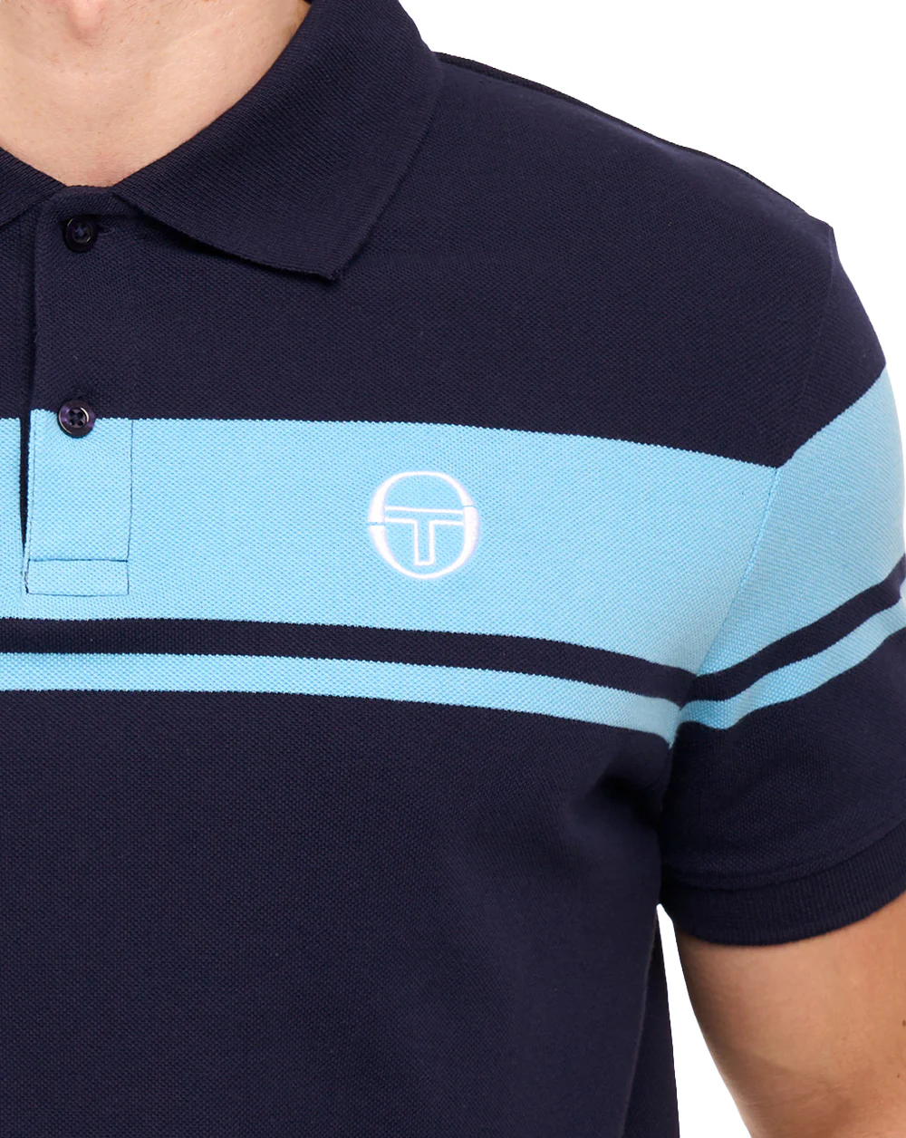 Sergio Tacchini Young Line Polo Shirt Navy Blue/Baltic Sea - Image 3