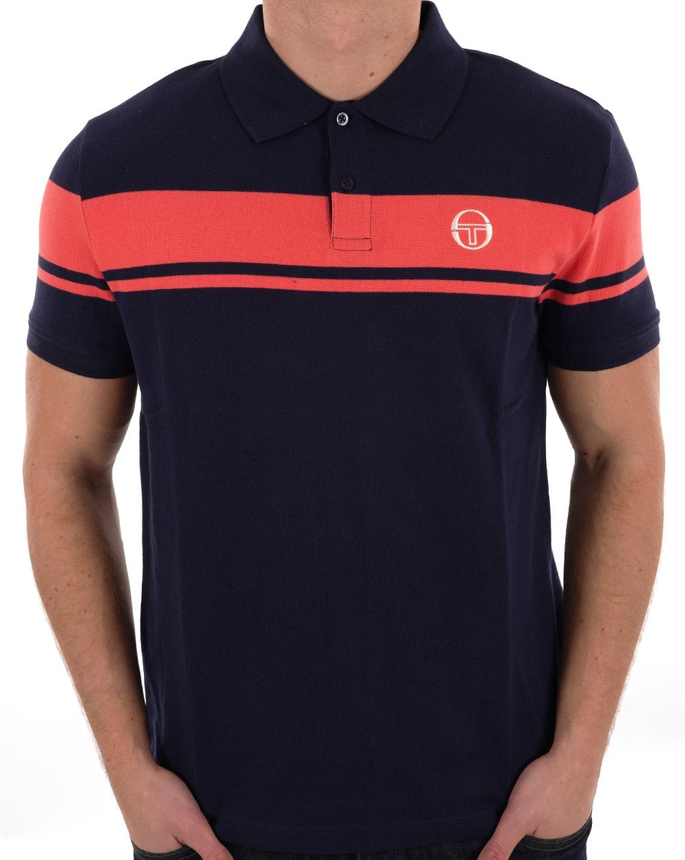 Sergio Tacchini Young Line Polo Shirt Navy Coral