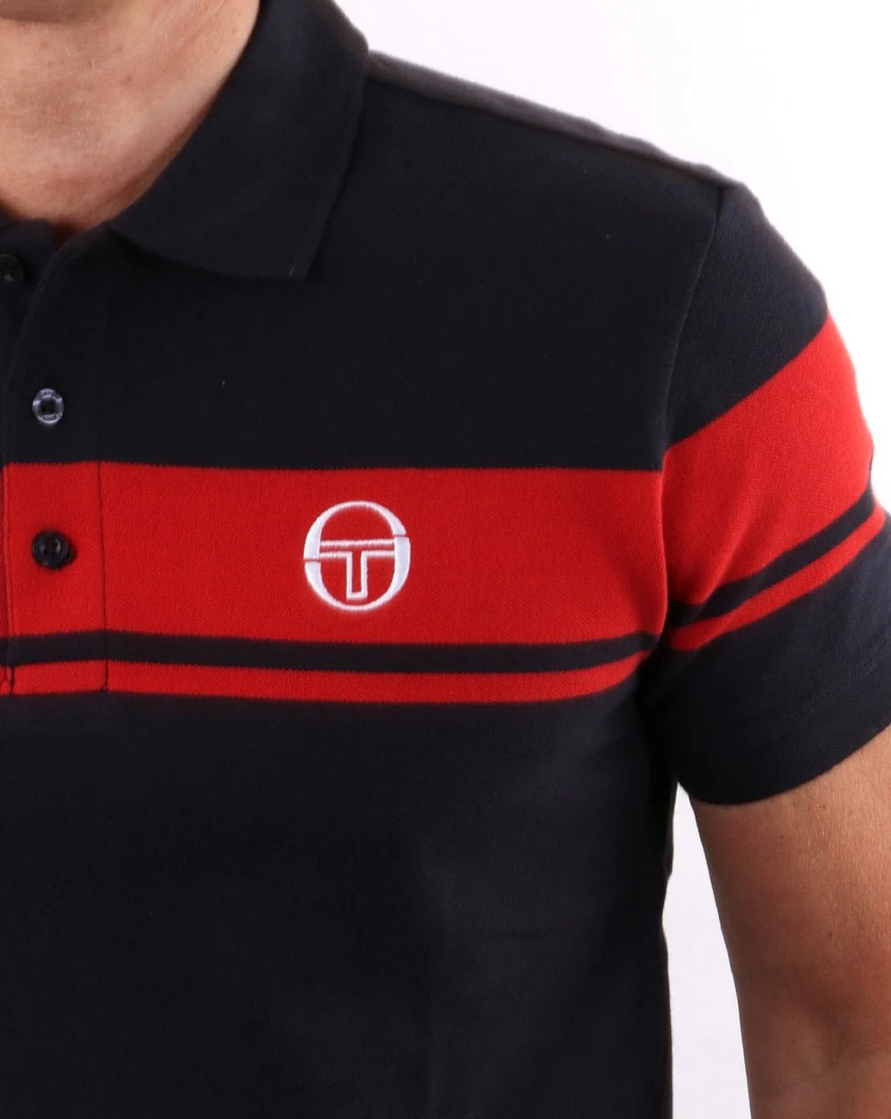 Sergio Tacchini Young Line Polo Shirt Navy/Red - Image 3