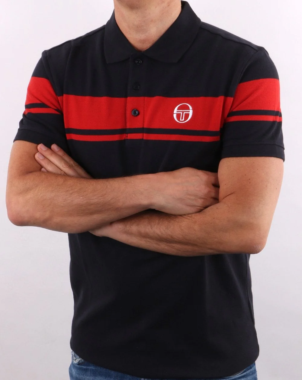 Sergio Tacchini Young Line Polo Shirt Navy/Red - Image 4