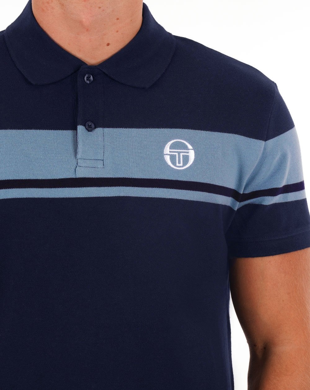 Sergio Tacchini Young Line Polo Shirt Navy Soft Blue - Image 2