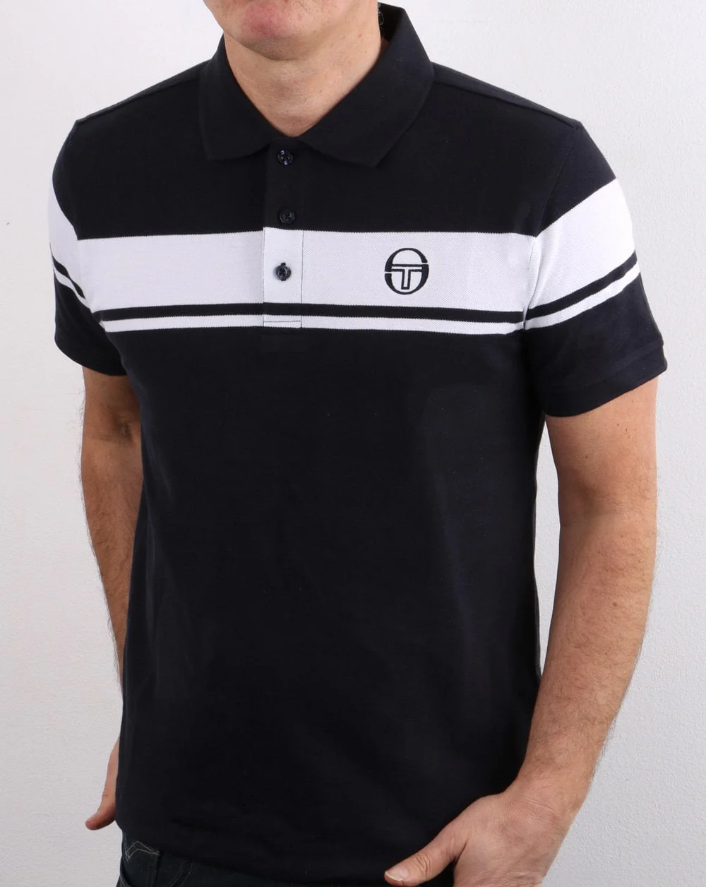 Sergio Tacchini Young Line Polo Shirt Navy/white - Image 2