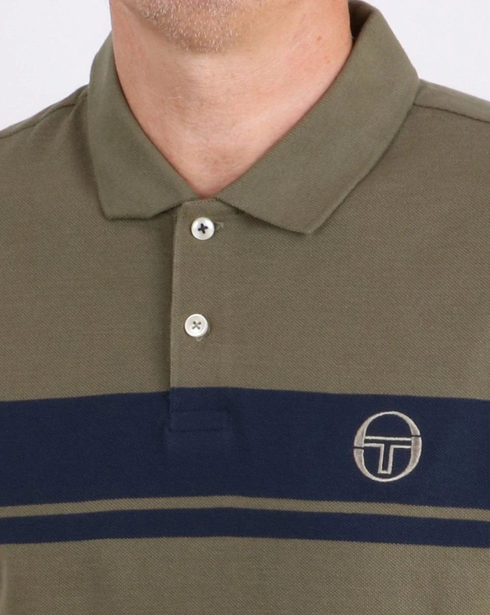 Sergio Tacchini Young Line Polo Shirt Olive/navy - Image 2