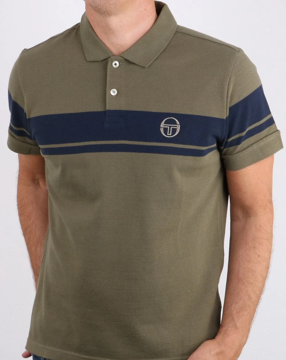 Sergio Tacchini Young Line Polo Shirt Olive/navy - Image 3