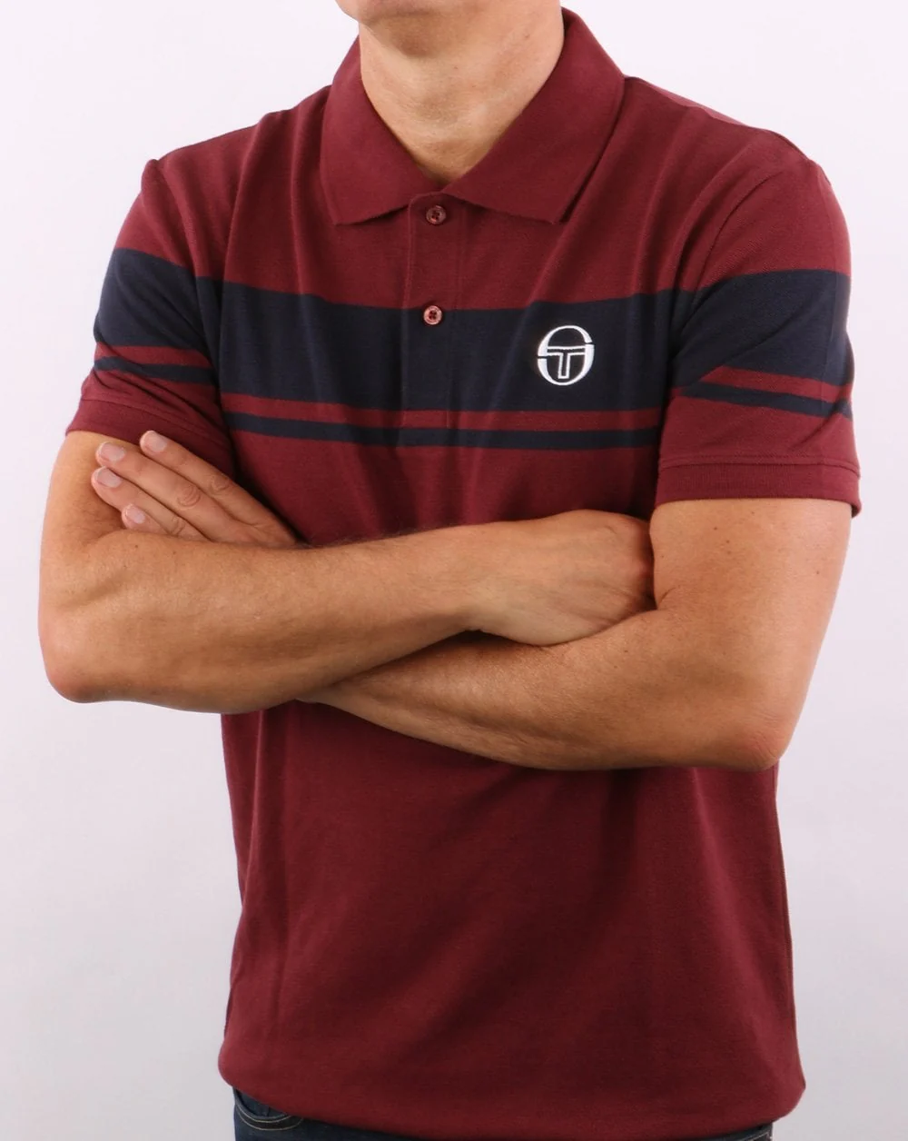 Sergio Tacchini Young Line Polo Shirt Port/navy - Image 3